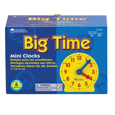 LEARNING RESOURCES Big Time™ Geared Mini-Clocks, PK6 2202
